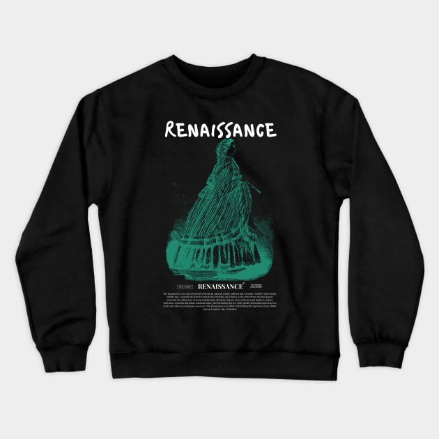 renaissance queen green white Crewneck Sweatshirt by lord cobra